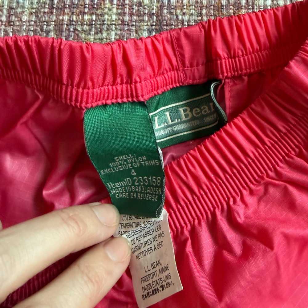 LL Bean bundle of 2 pairs Rain Pants Pink and Purple Girls 4 - Picture 2 of 8